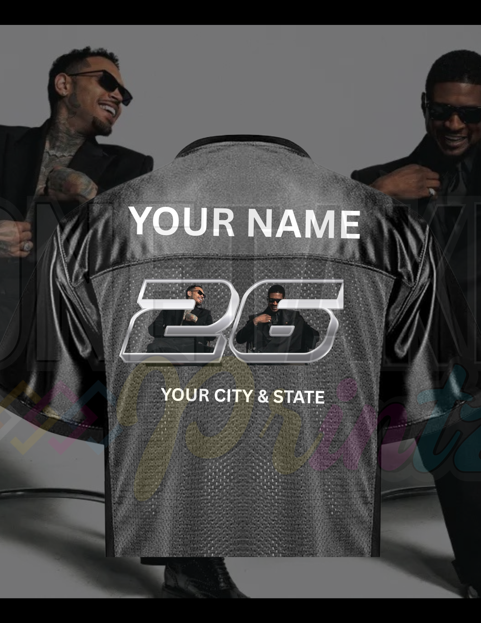 R&B Concert Jersey, Chris & Usher Graphic Tee