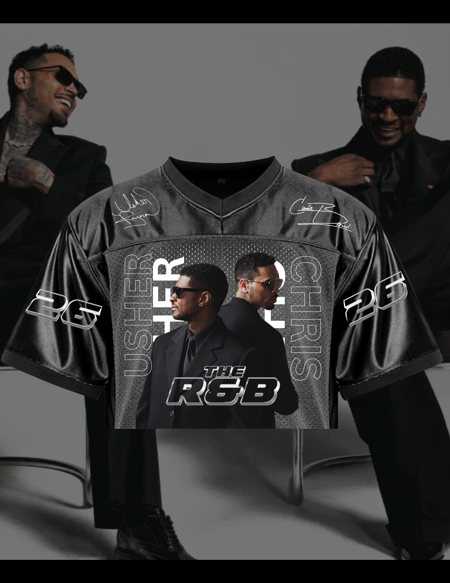 R&B Concert Jersey, Chris & Usher Graphic Tee