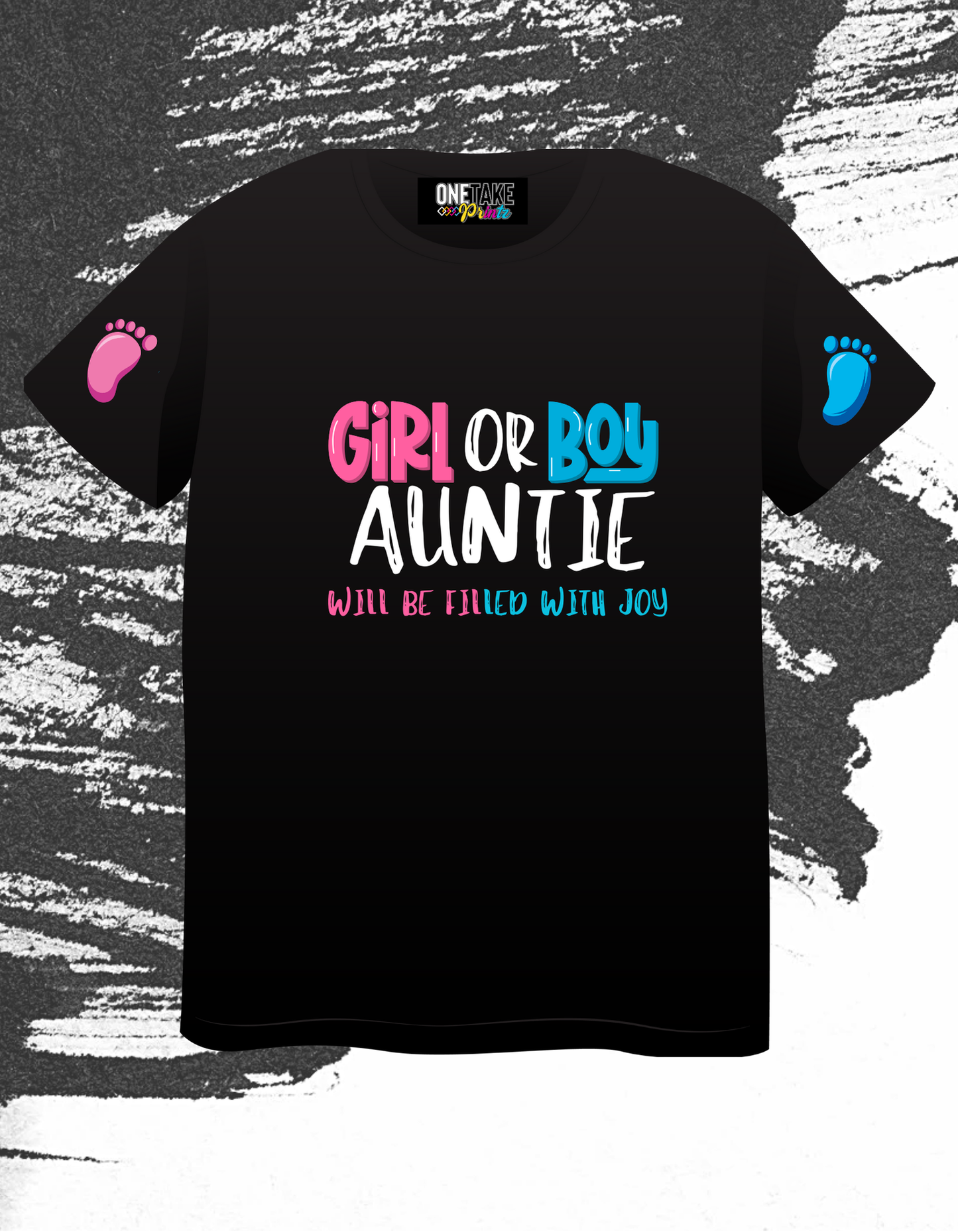 "Girl Or Boy {Insert Name} Will Be Filled With Joy" Gender Reveal T-Shirt