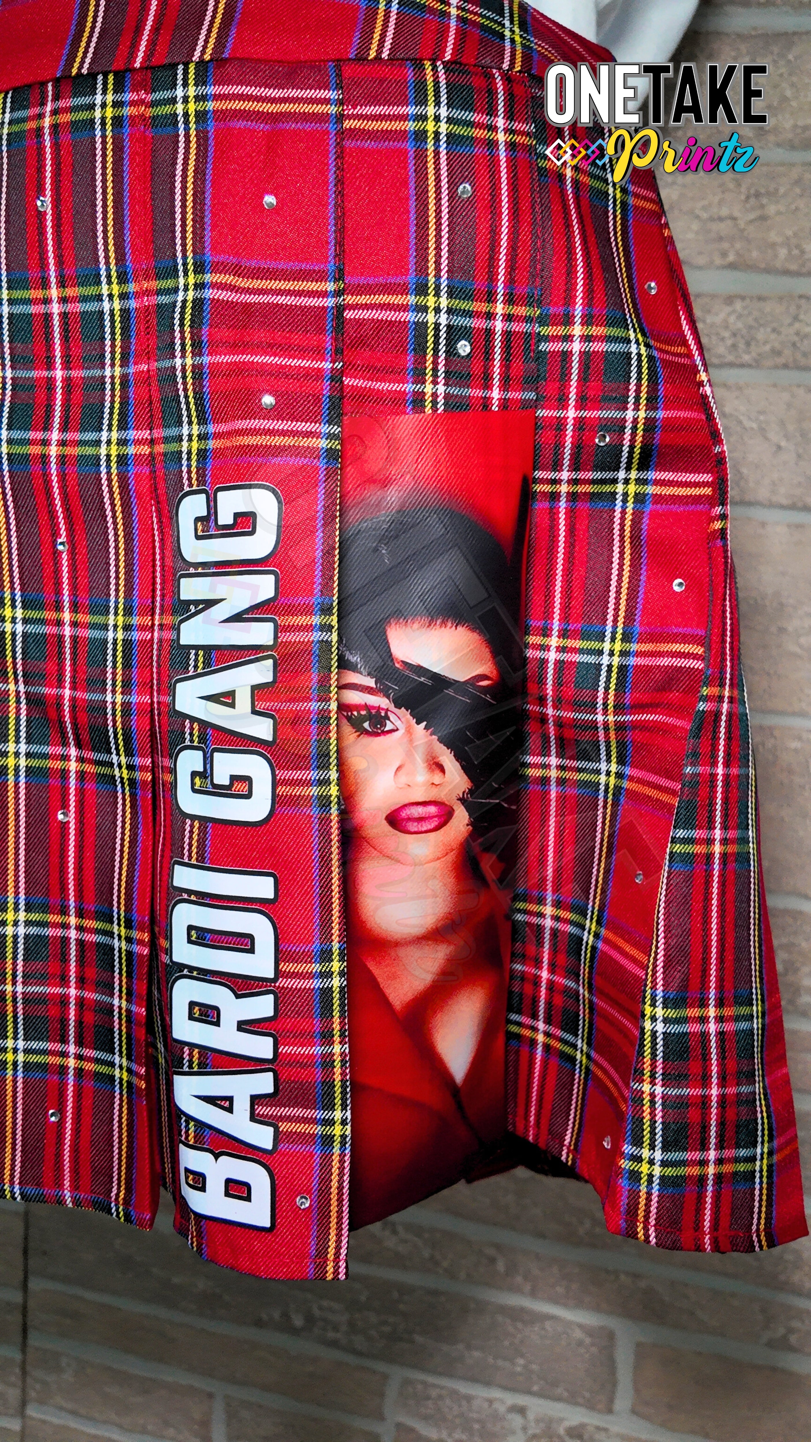 Cardi B Little Miss Drama Tour Red Plaid Skirt, & Tie Set