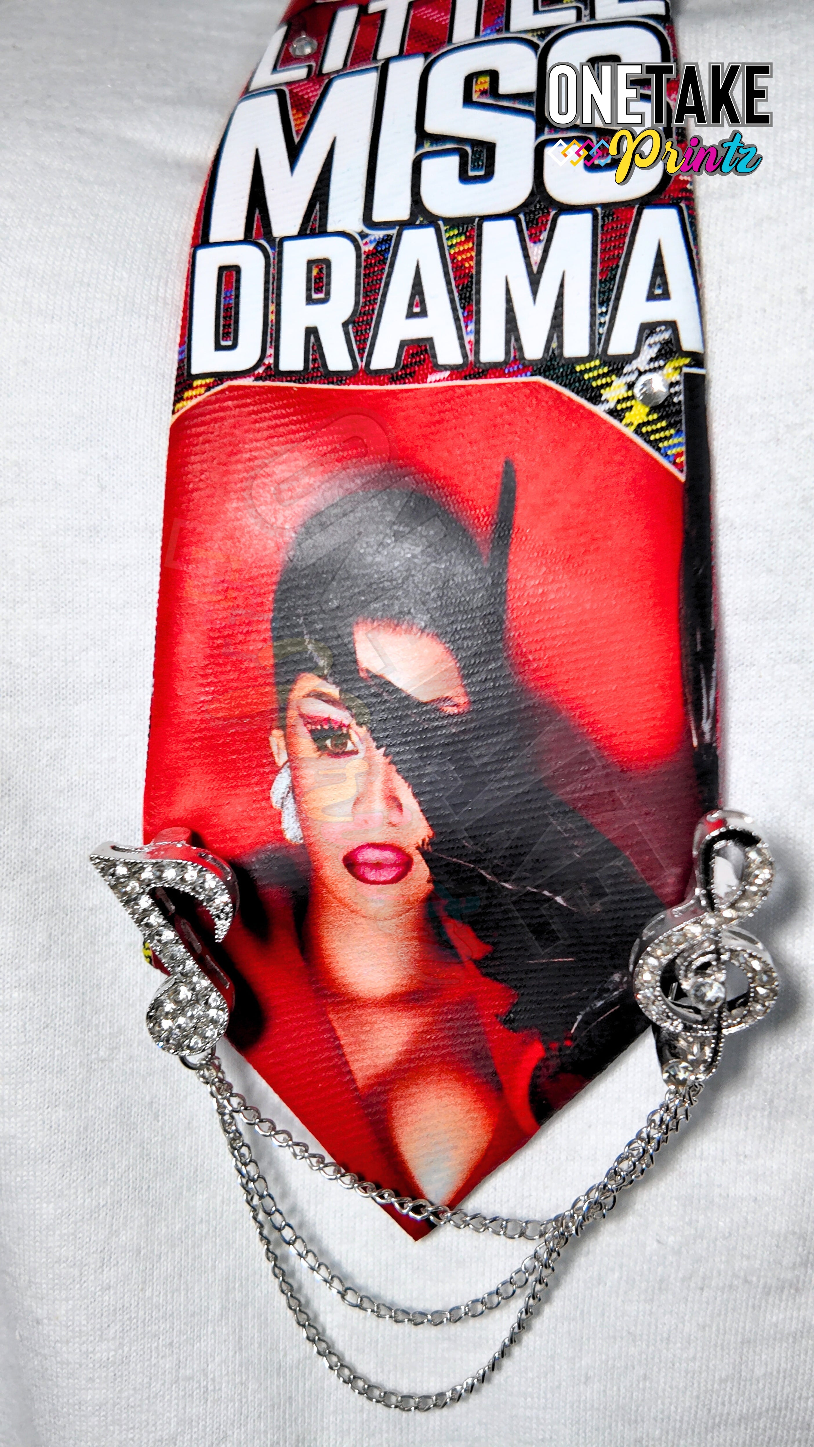 Cardi B Little Miss Drama Tour Red Plaid Skirt, & Tie Set