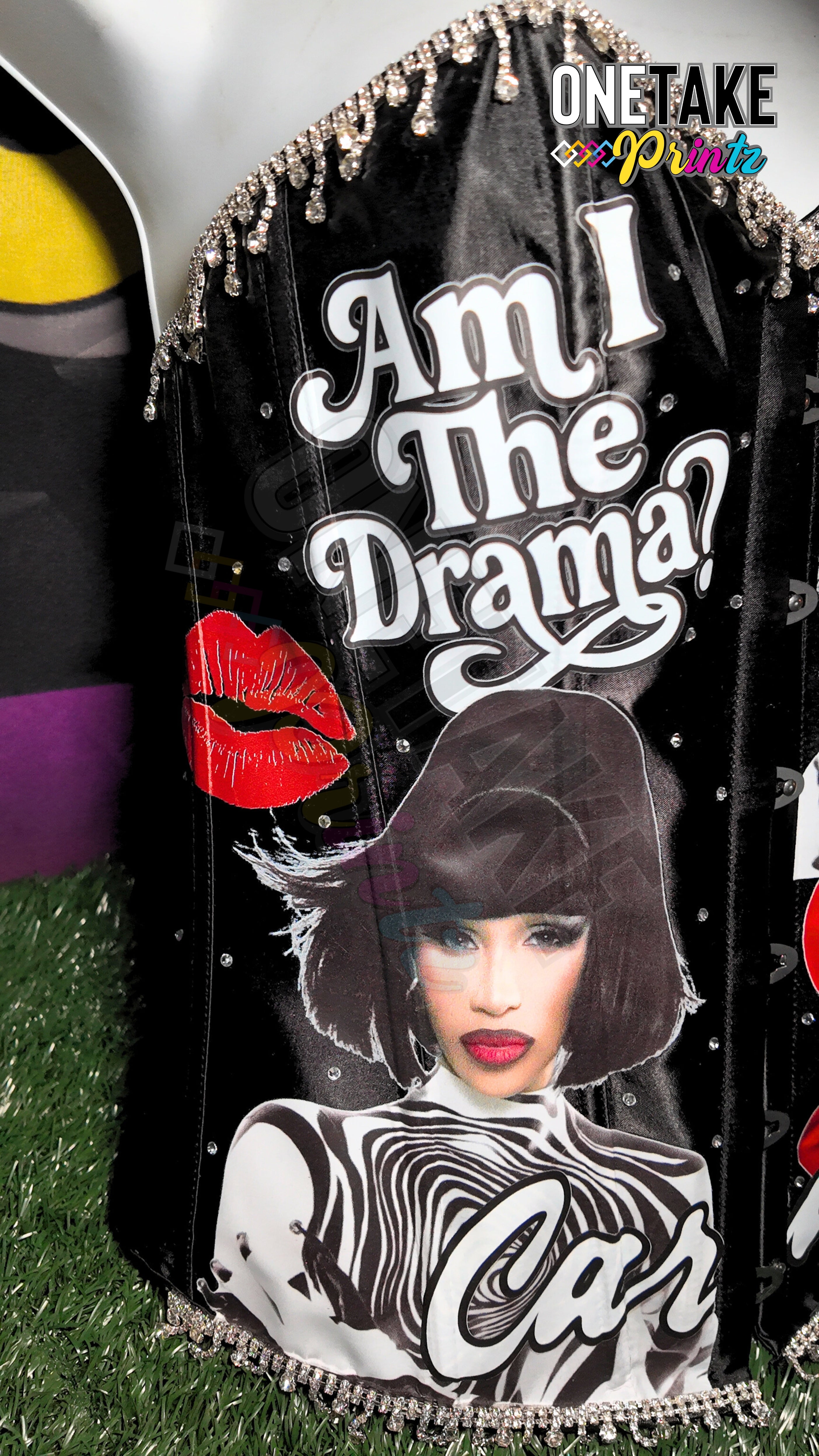 Cardi B Little Miss Drama Tour Corset, Purse, Plaid Skirt, & Plaid Tie Set