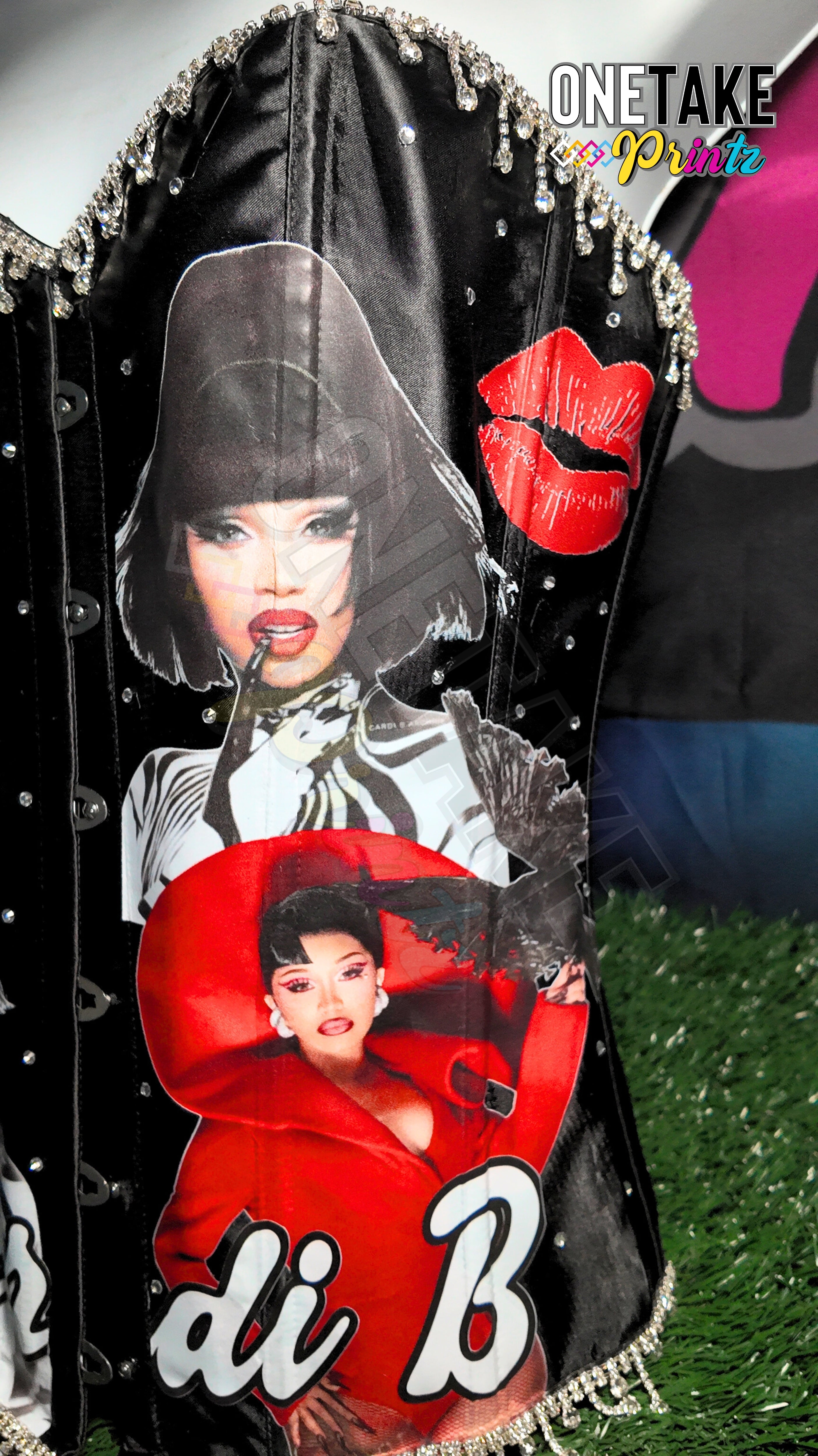 Cardi B Little Miss Drama Tour Corset, Purse, Plaid Skirt, & Plaid Tie Set