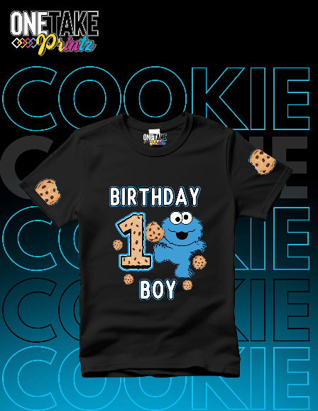 Personalized Cookie Monster Birthday Shirt, Customized Monster Cookie Birthday Matching T-Shirt, Cookie Party Theme, Birthday Gift