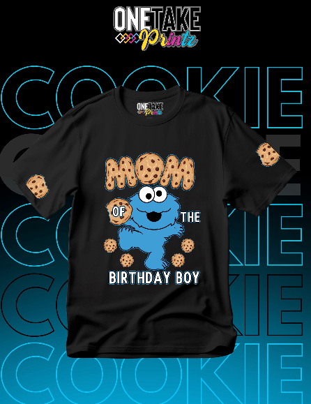 Personalized Cookie Monster Birthday Shirt, Customized Monster Cookie Birthday Matching T-Shirt, Cookie Party Theme, Birthday Gift