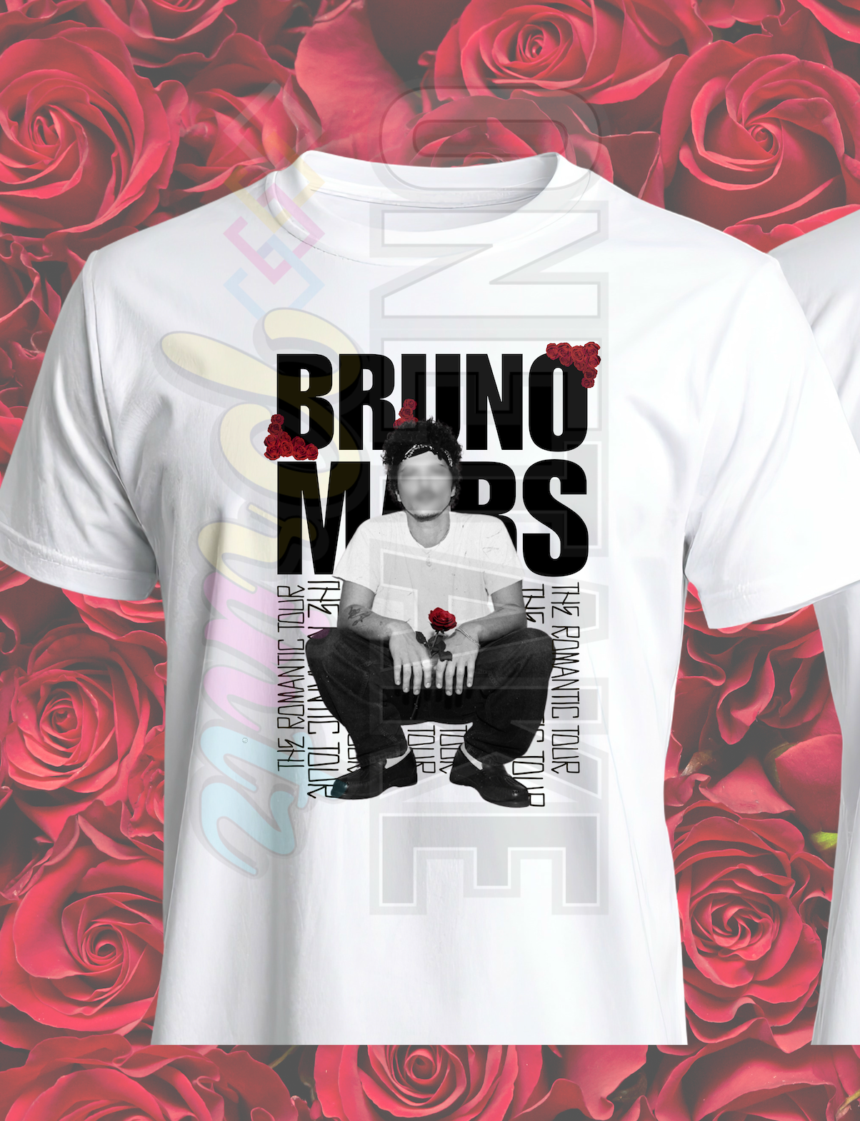 Bruno Mars The Romantic Tour Graphic Glitter Tee