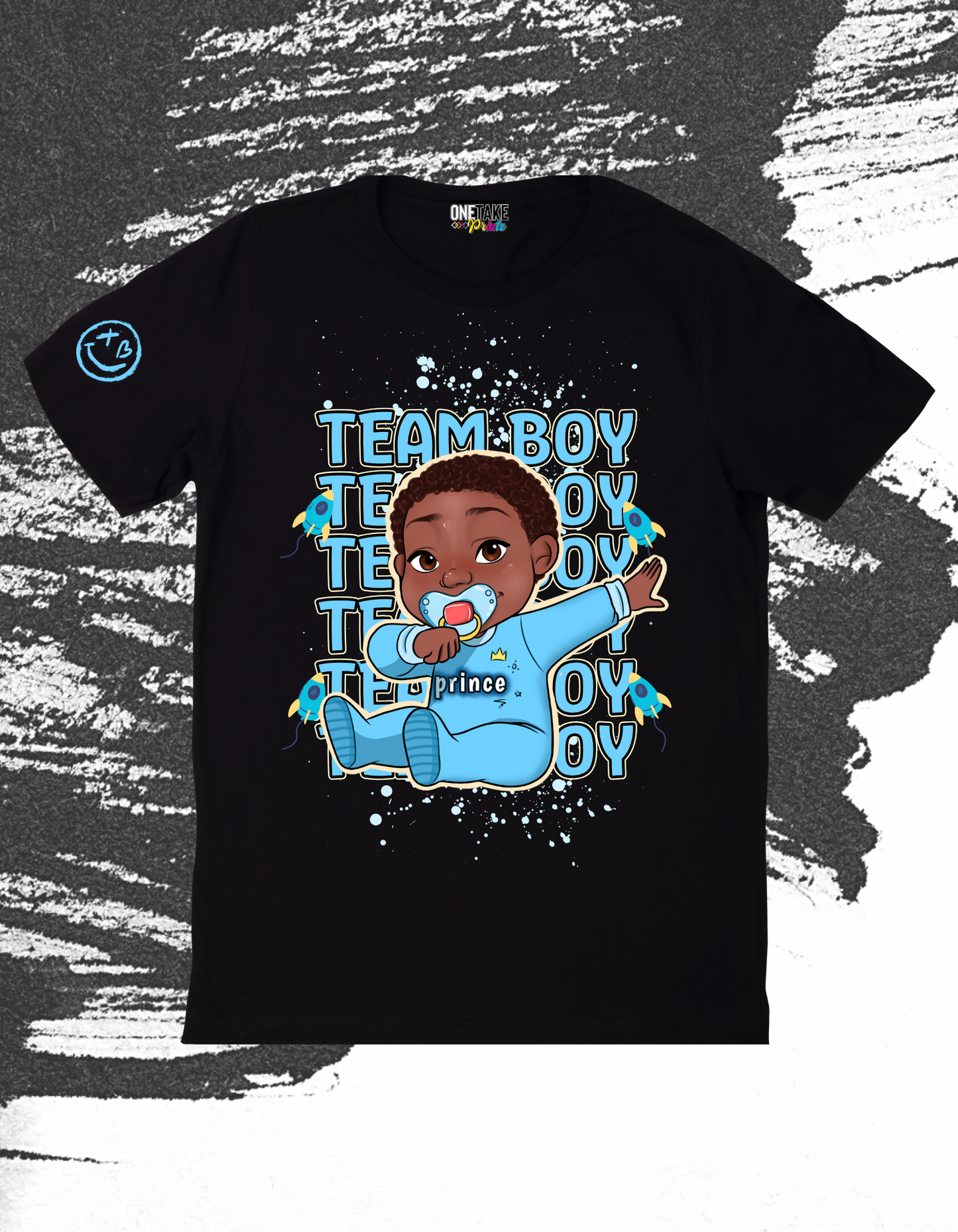 Custom "Cartooned Team Boy Gender Reveal" T-Shirt